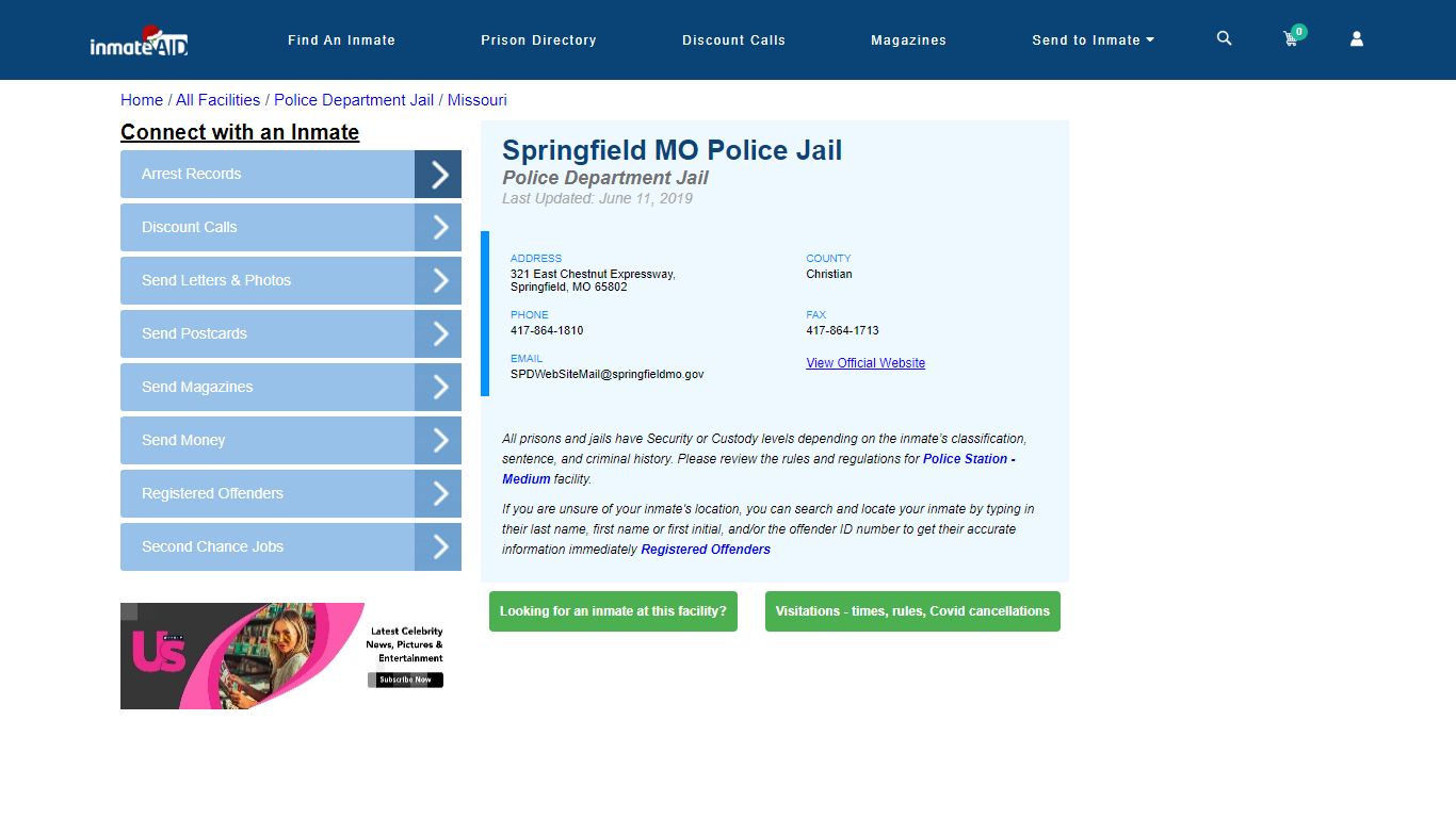 Springfield MO Police Jail & Inmate Search - Springfield, MO