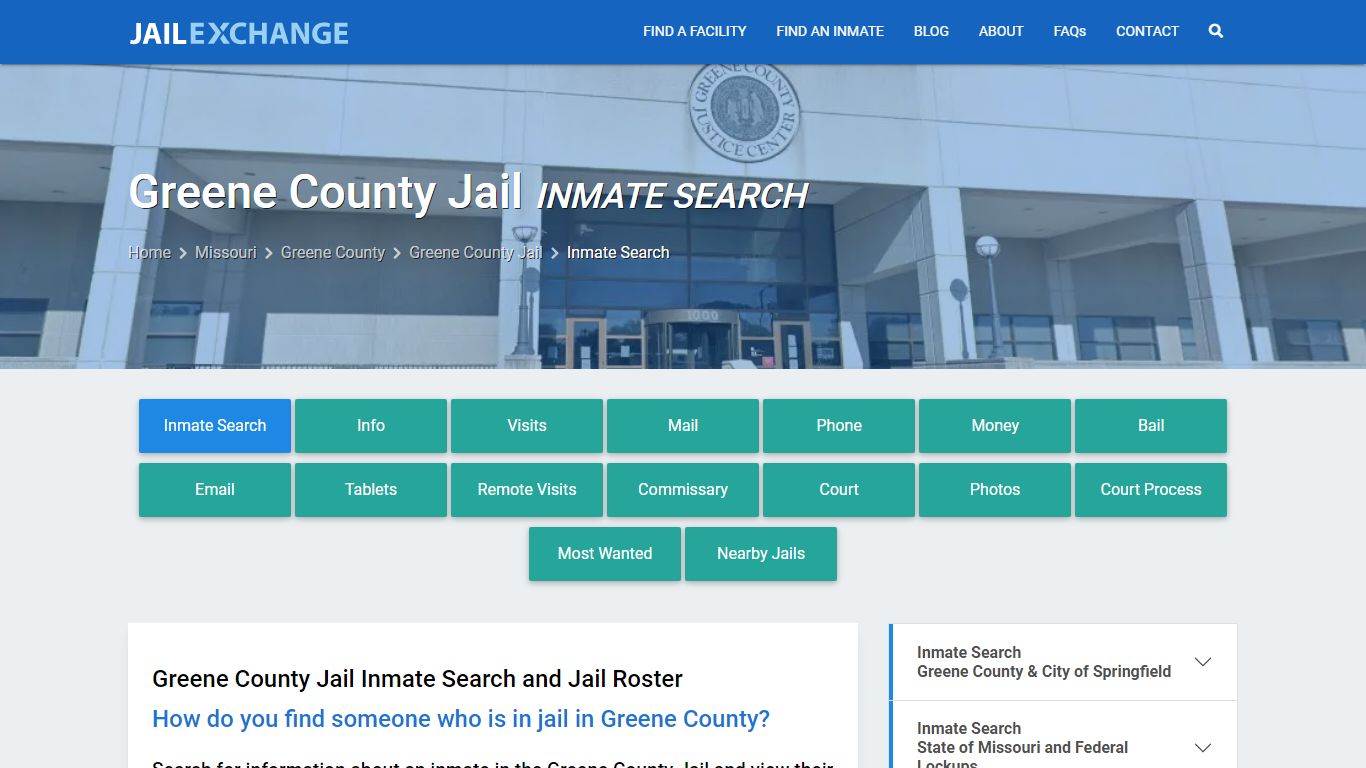 Inmate Search: Roster & Mugshots - Greene County Jail , MO - Jail Exchange